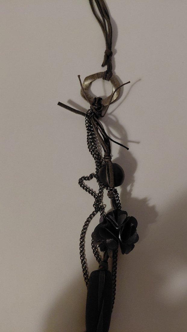 Uzun Koyu Gri Bohem Zincir Detaylı Kadın Kolye - Görsel 5