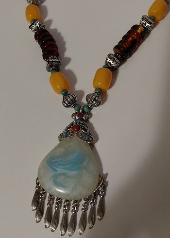 Uzun Etnik Boncuklu Kadın Kolye - Görsel 2