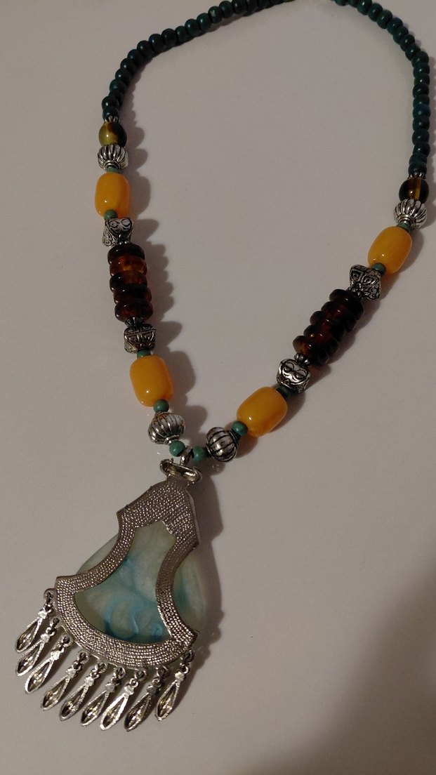 Uzun Etnik Boncuklu Kadın Kolye - Görsel 4