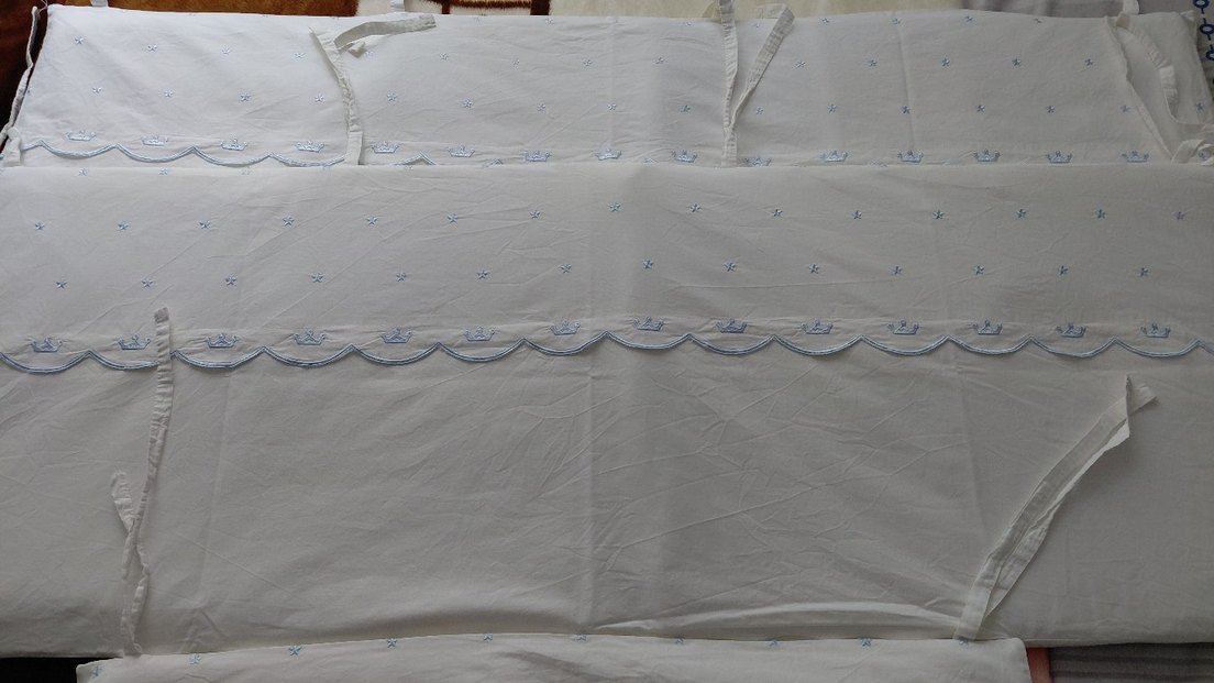 Nakışlı Mavi Beşik Korumalığı - Görsel 3