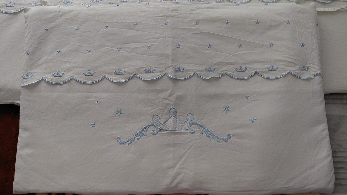 Nakışlı Mavi Beşik Korumalığı - Görsel 2