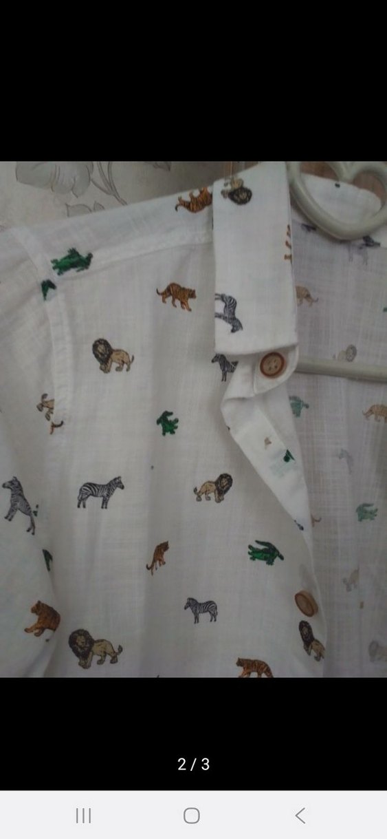 Keten Hayvan Desenli Gömlek - Görsel 2