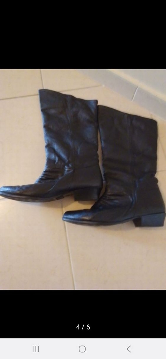 Siyah Deri Kadın Çizme - Görsel 3