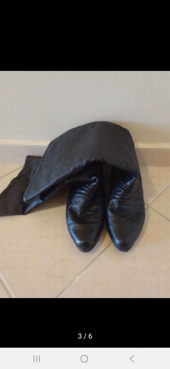 Siyah Deri Kadın Çizme - Görsel 2