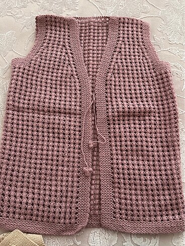 Çeyizlik el örgüsü yelek - Görsel 2