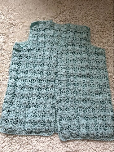 Çeyizlik el örgüsü yelek - Görsel 5