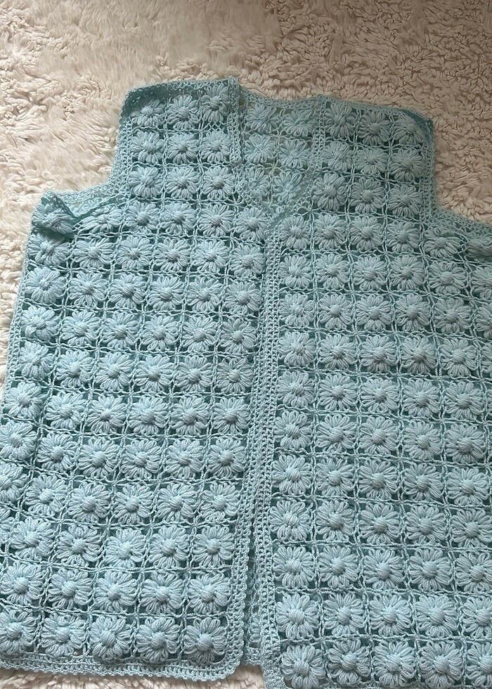 Çeyizlik el örgüsü yelek - Görsel 4