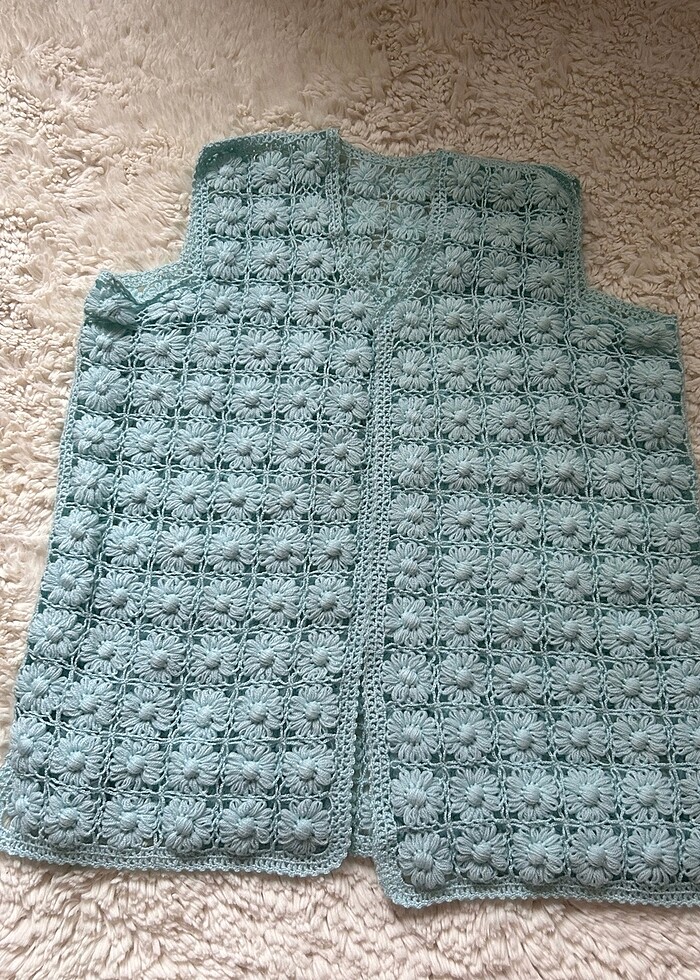 Çeyizlik el örgüsü yelek - Görsel 5