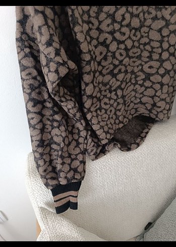 Dik Yaka, Uzun Kollu, Desenli Kadın Triko - Görsel 5