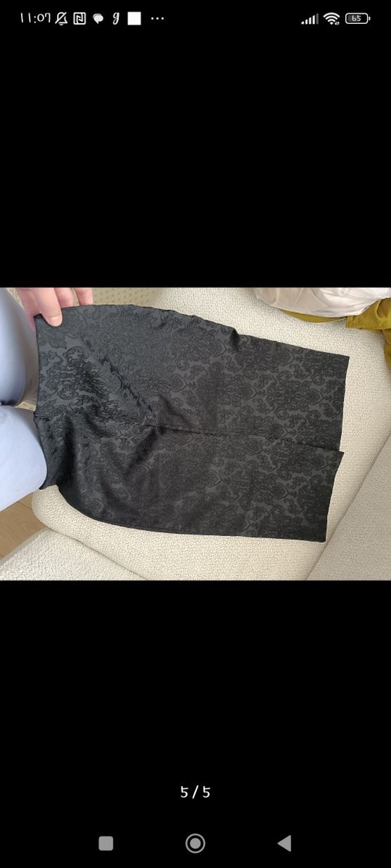 Drapeli Siyah Gotik Midi etek - Görsel 2