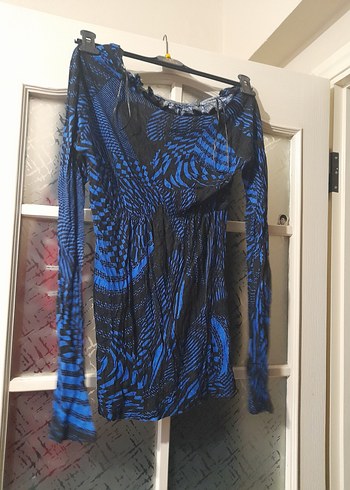 Collezione Mavi uzun kollu pamuklu bluz