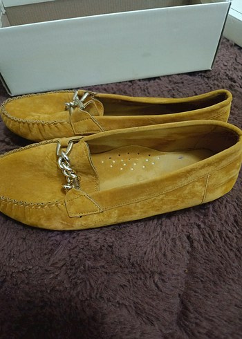 hardal sarısı Kadın Süet Babet - Görsel 3