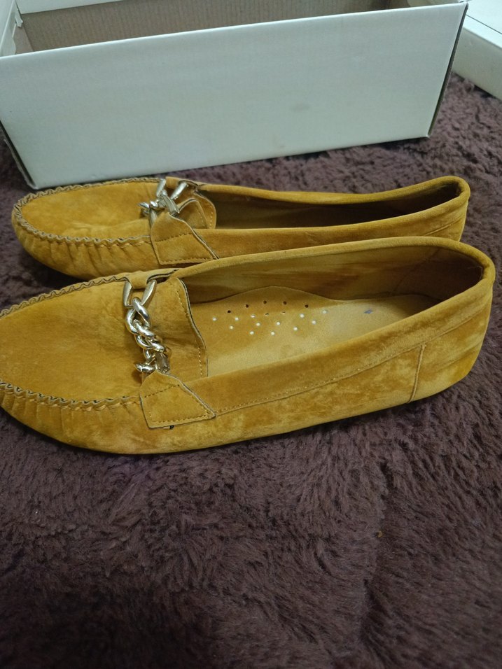 hardal sarısı Kadın Süet Babet - Görsel 3