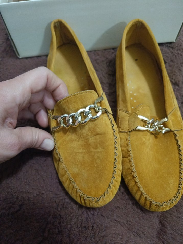 hardal sarısı Kadın Süet Babet - Görsel 2