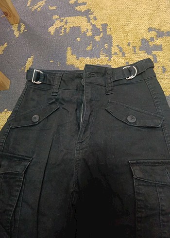 Siyah Bol Kesim Kot Pantolon - Görsel 2