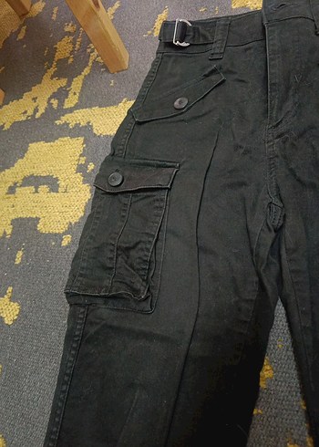 Siyah Bol Kesim Kot Pantolon - Görsel 4