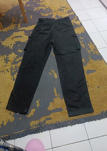 Siyah Bol Kesim Kot Pantolon - Görsel 7