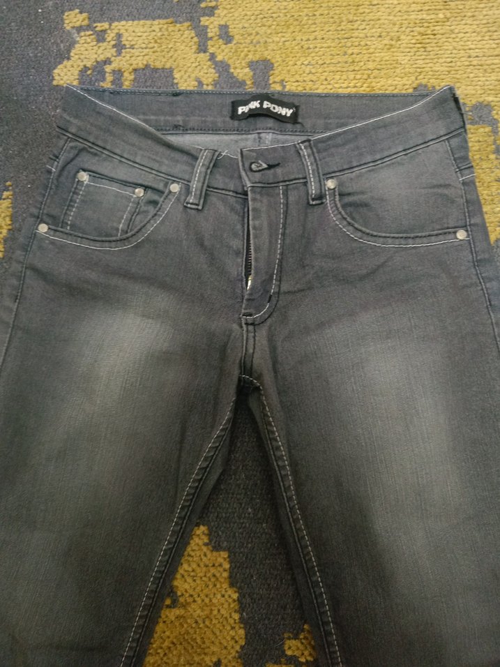 Gri Dar Kesim Kadın uzun Boy Kot Pantolon - Görsel 2