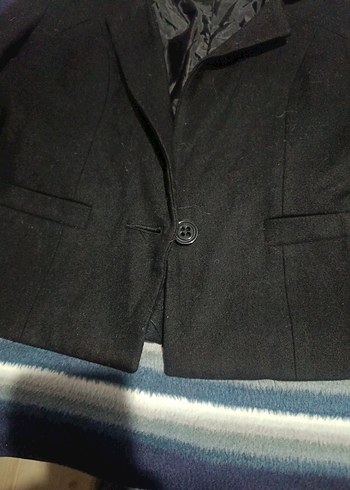 Kaşe Siyah Kadın Blazer Ceket - Görsel 4