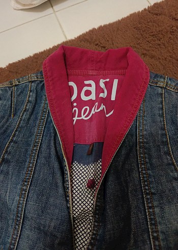 Pembe Detaylı Kadın Denim Ceket - Görsel 2