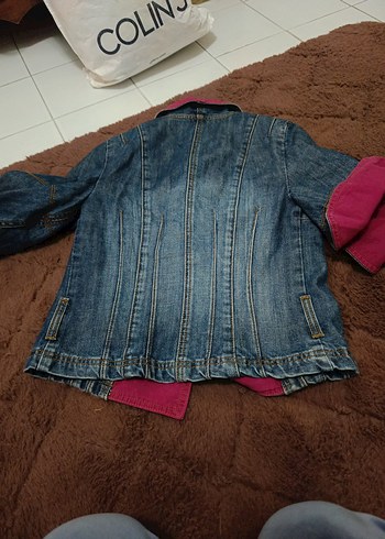 Pembe Detaylı Kadın Denim Ceket - Görsel 6