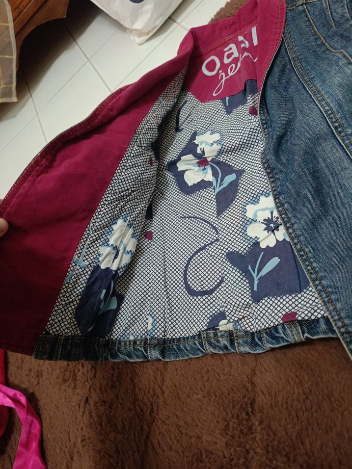 Pembe Detaylı Kadın Denim Ceket - Görsel 5