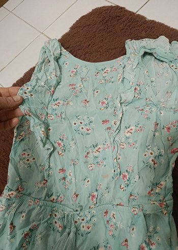 Kızlar için Turkuaz Dantel Detaylı Tulum - Görsel 2