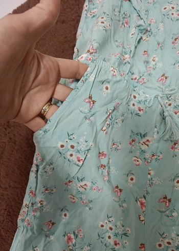 Kızlar için Turkuaz Dantel Detaylı Tulum - Görsel 4