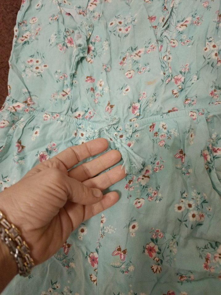 Kızlar için Turkuaz Dantel Detaylı Tulum - Görsel 3