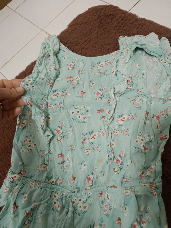 Kızlar için Turkuaz Dantel Detaylı Tulum - Görsel 2