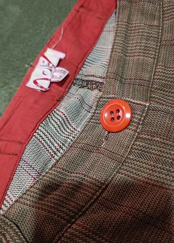 Düğmeli Kahverengi Kadın Kumaş Pantolon - Görsel 9