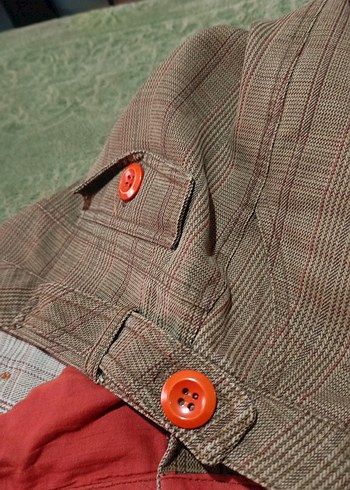 Düğmeli Kahverengi Kadın Kumaş Pantolon - Görsel 10