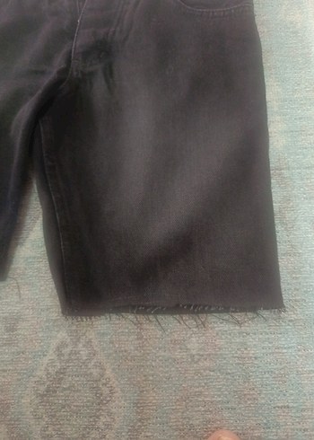 26 Beden siyah Renk Siyah Denim Midi Şort
