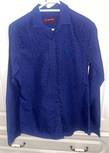 Lacivert Desenli Uzun Kollu Kadın Gömlek - Görsel 2