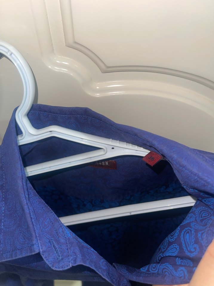 Lacivert Desenli Uzun Kollu Kadın Gömlek - Görsel 3