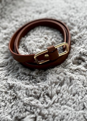 Kahverengi Deri Deliksiz Tokalı Kadın Kemer - Görsel 2