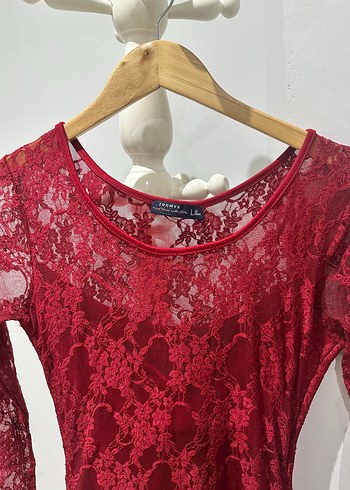 Bordo Dantel Detaylı Bohem Kadın Bluz