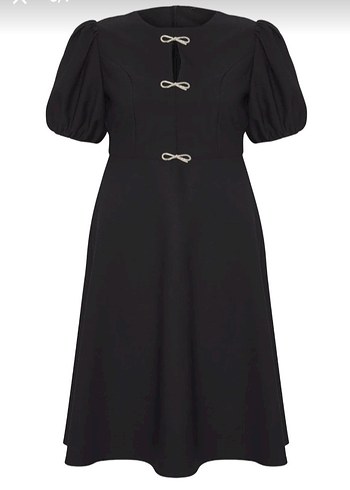Klasik Elegan Siyah Midi Elbise