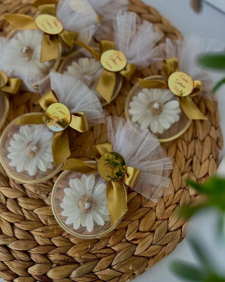 Pembe Kadife Çiçekli Hediye Süsü - Görsel 2