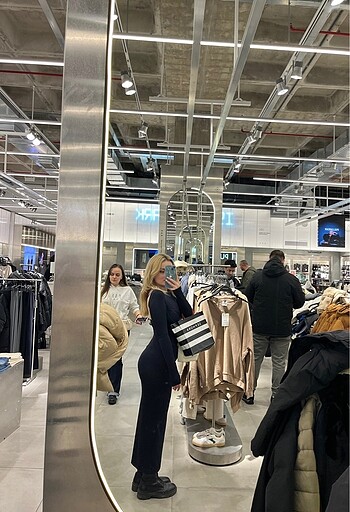 xs Beden Pull&Bear Sırt Dekolteli Midi Elbise