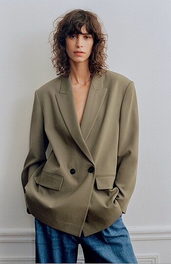 Zara Zara Kruvaze Oversize Blazer