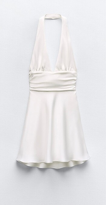 Zara Halter Yaka Saten Elbise