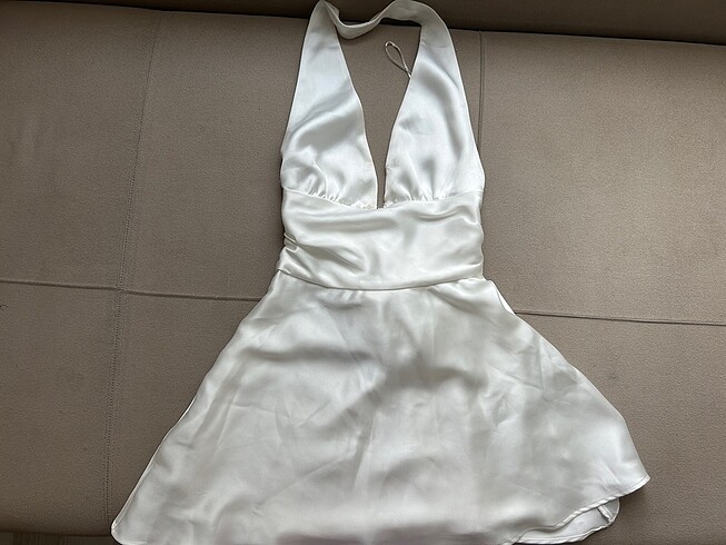 xs Beden Zara Halter Yaka Saten Elbise