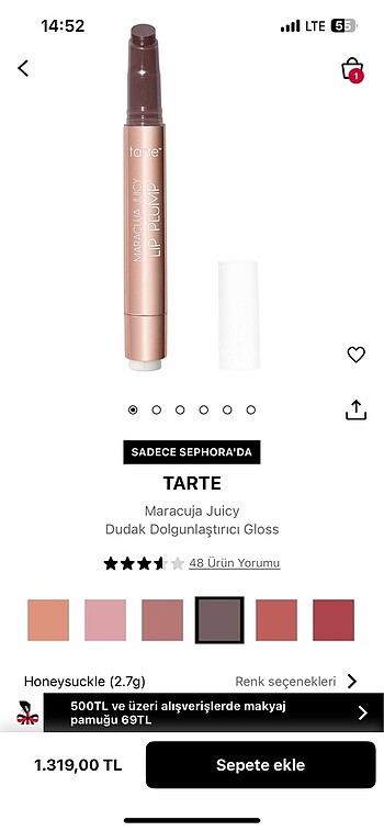 Tarte Maracuja Juicy Honeysuckle Gloss