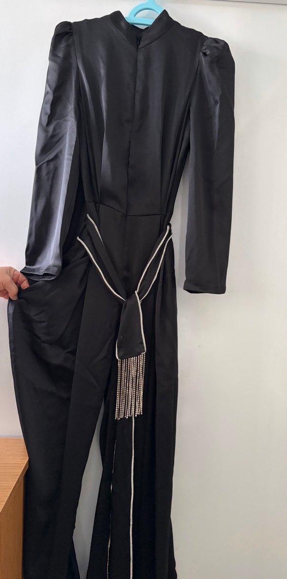 Siyah Uzun Kadın Tulum - Görsel 2