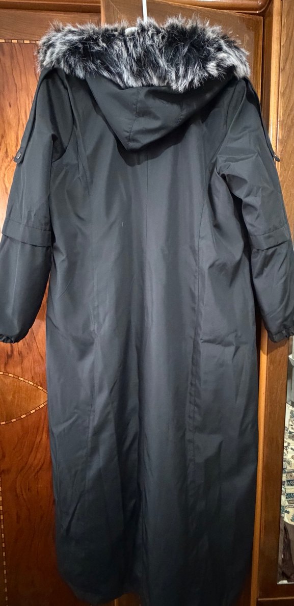 Kadın Siyah Uzun Fermuarlı Büyük Beden Mont - Görsel 3