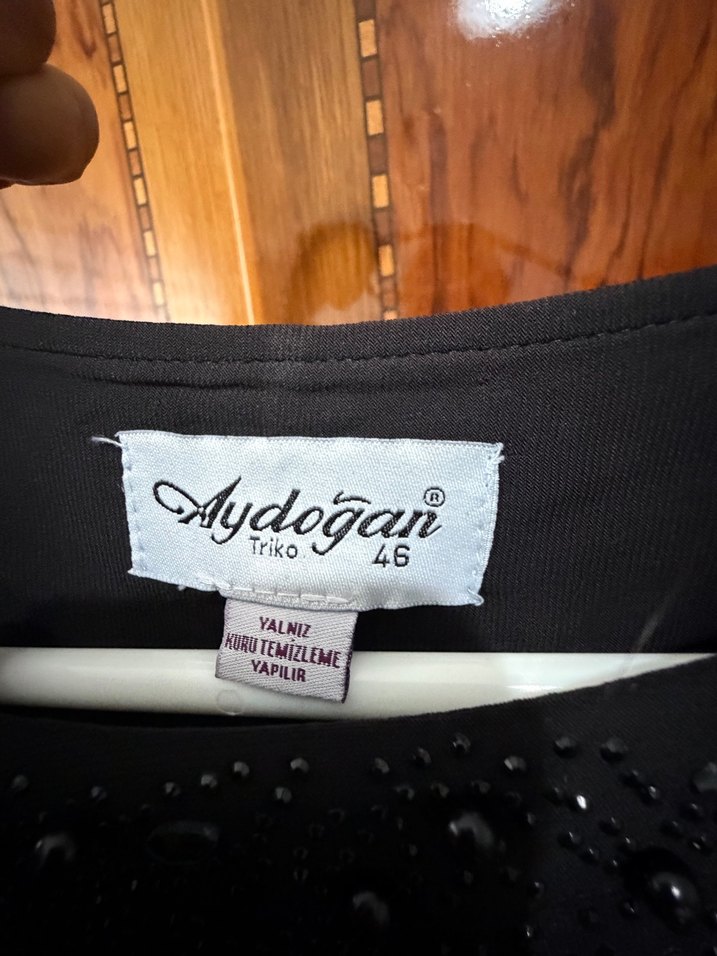 Uzun Kollu Siyah Piliseli Kadın Elbise - Görsel 2