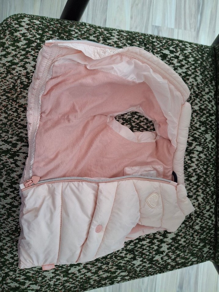 Pembe Kız Çocuk Kürklü Şişme Yelek - Görsel 4