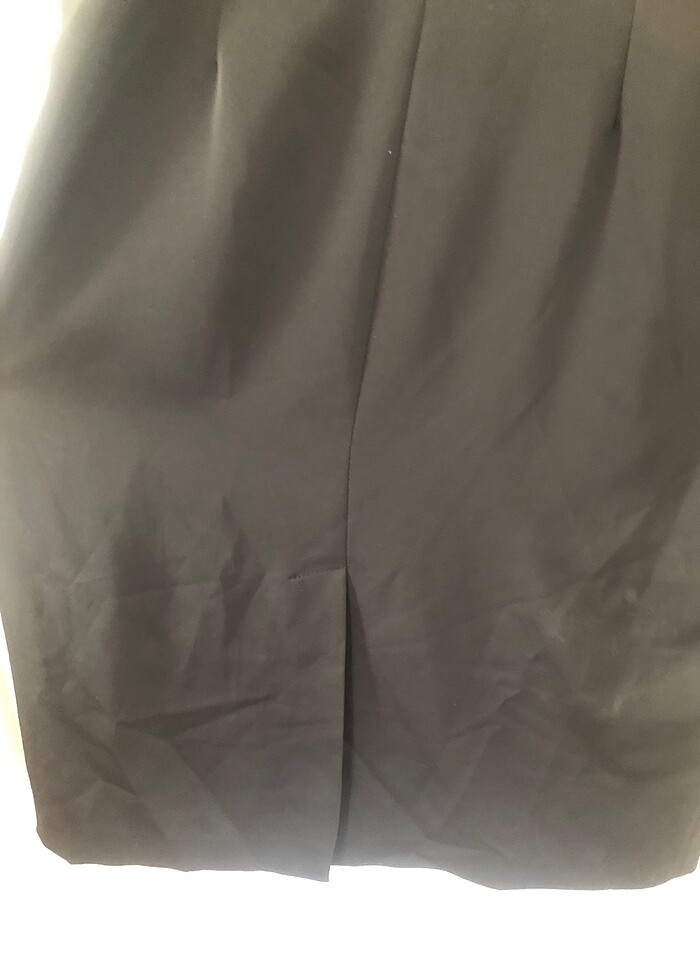 Siyah,beyaz yaka detaylı şık elbise - Görsel 4