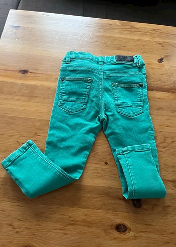 Zara Düğmeli Turkuaz Erkek Çocuk Kot Pantolon Belden ayarlamalı